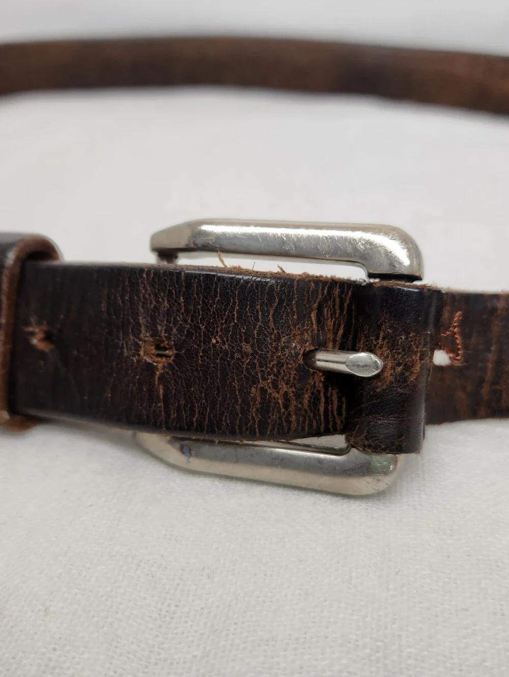 Vintage Bates Mens 38-40 Brown Leather Aztec Belt Bison Coin Concho Peruvian